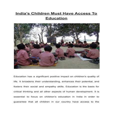 Providing Equal Access to Education for All | PDF