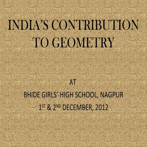 India’s contribution to geometry[1] | PPT