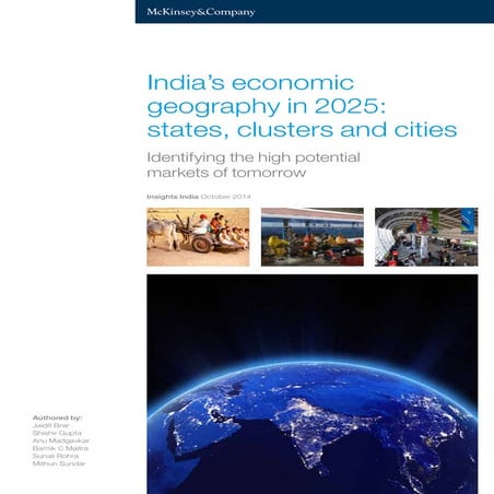 Indias economic geography in 2025 States clusters and cities - Mc Kensie