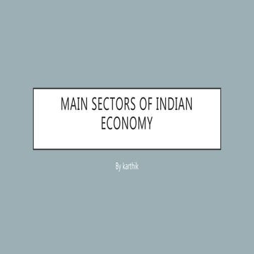 main sectors of indian economy
