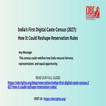 India’s First Digital Caste Census (2027) How It Could Reshape ...