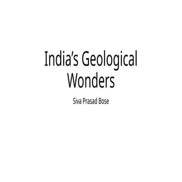 Introduction to Geology: India’s Geological Wonders