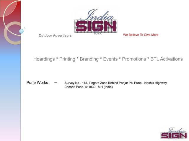 India sign co profile