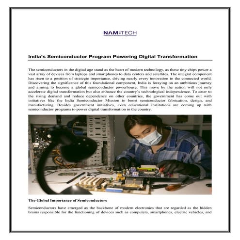 India’s Semiconductor Program Powering Digital Transformation