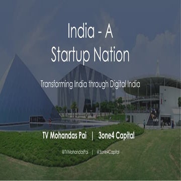 India - Startup Nation - TV Mohandas Pai 3one4 Capital Mar 2022