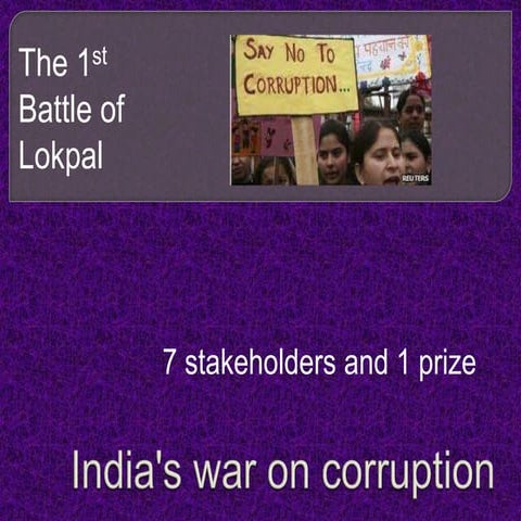 India's  war on corruption, The 1st battle of Lokpal