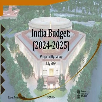 India's Union Budget presented in July 2024