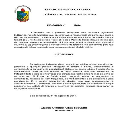 Indicação Distrito São Pedro