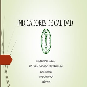 Indicadores de calidad