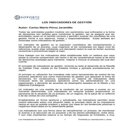 Indicadores de gestion