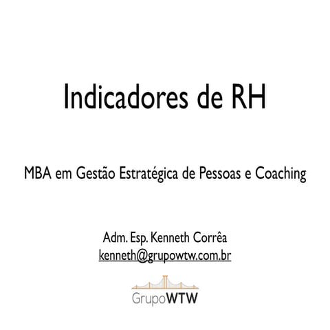 Aula atualizada sobre Indicadores de RH