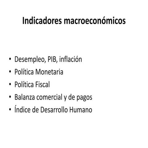 Indicadores economicos