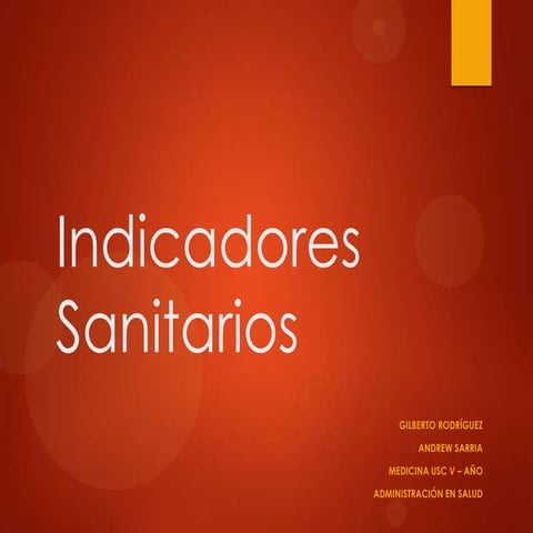 Indicadores sanitarios en salud