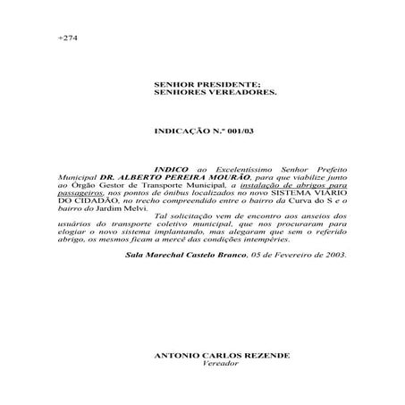 Vereador Rezende - Indicações 03