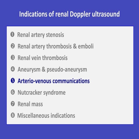 Indications of renal doppler ultrasound 3