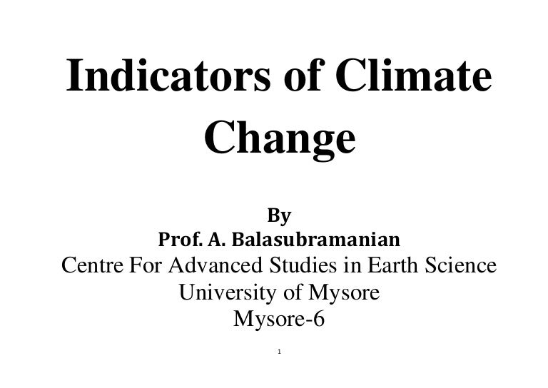 Indicators of climate change