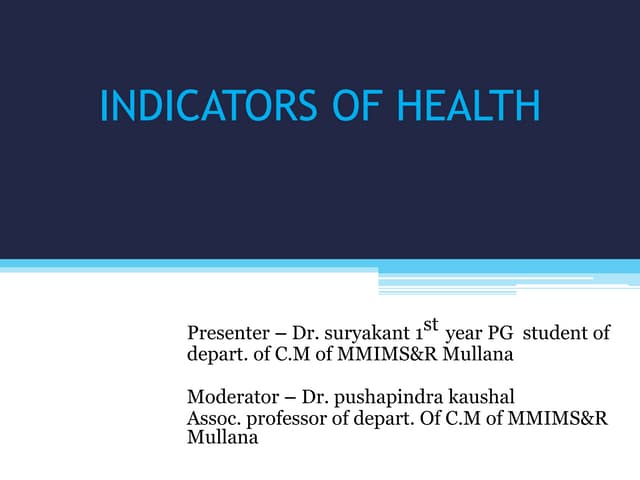 Indicators of health | PPTX