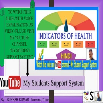 Indicators of health hindi | PPTX