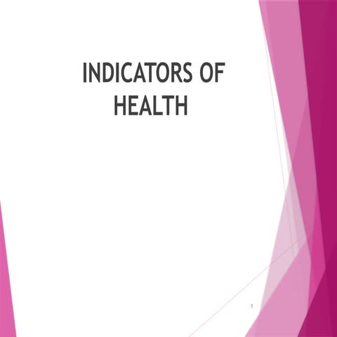Indicators of health | PPTX