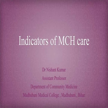 Indicators of mch care