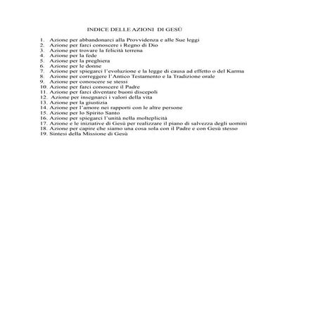 114 - Indice delle azioni di Gesù