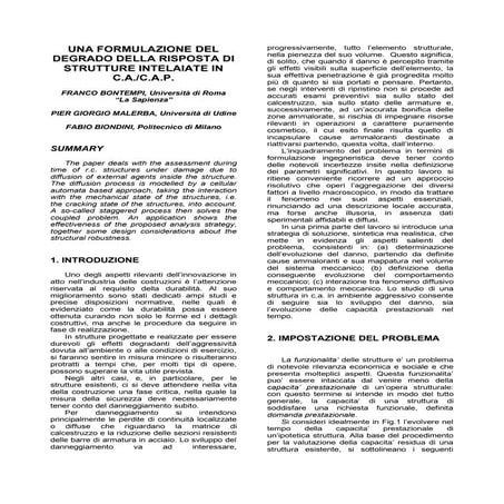 UNA FORMULAZIONE DEL DEGRADO DELLA RISPOSTA DI STRUTTURE INTELAIATE IN C.A./C...