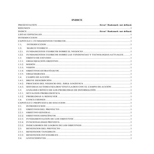 Indice General Tesis Sistemas UPC