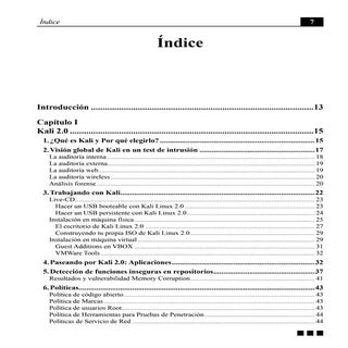 Índice Pentesting con Kali 2.0