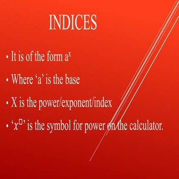 Indices and  logarithm