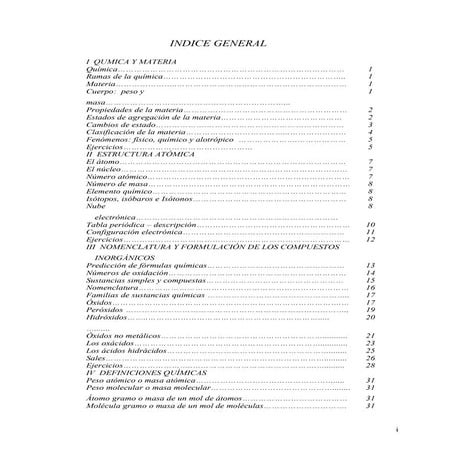 Indice Texto De Quimica | DOC