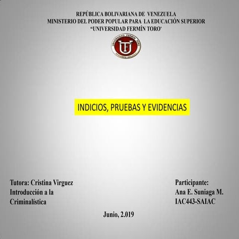 Indicio prueba y evidencia | PDF