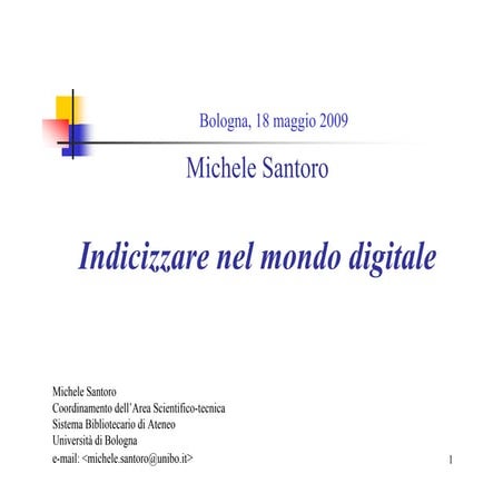 Indicizzare nel mondo digitale