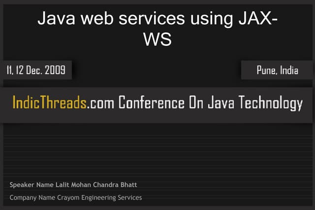 Java web services using JAX-WS