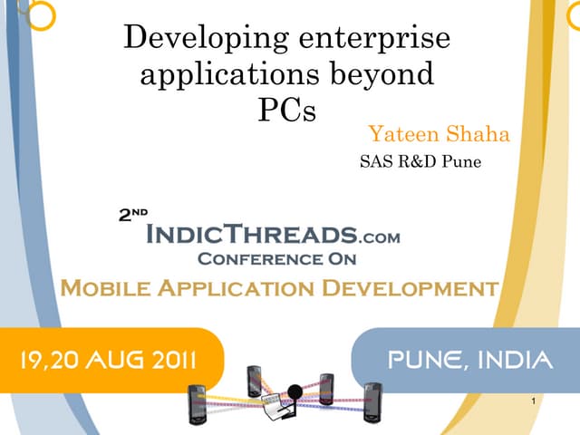 Developing enterprise applications ...
