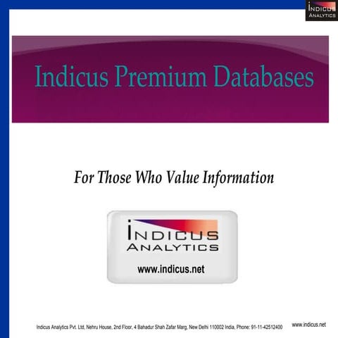 Indicus Data Products