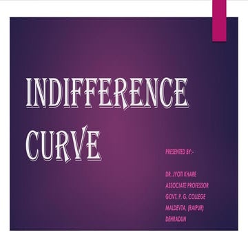 Indifference curve and budget line