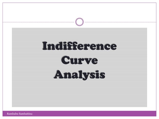 Indifference curve analysis 