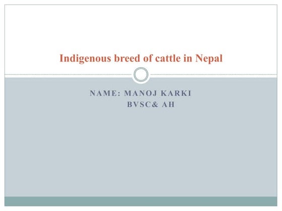 Indigenous breed of cattle in nepal