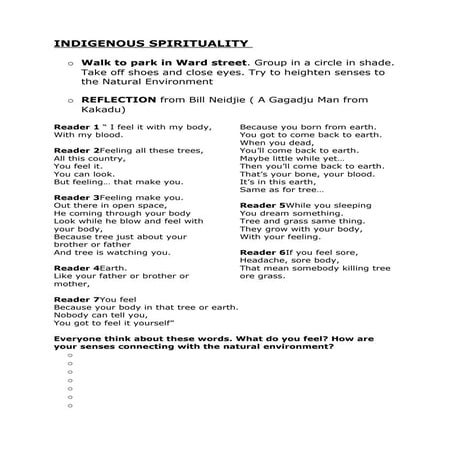 Indigenous Spirituality Intro | DOC