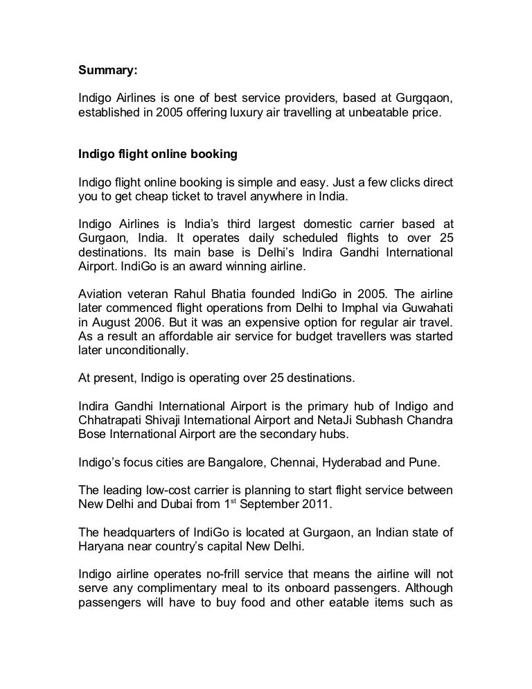 Indigo flight online booking