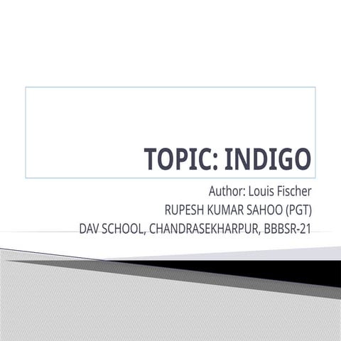 ppt of indigo class 12 english project | PDF