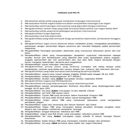 Indikator soal p kn xi