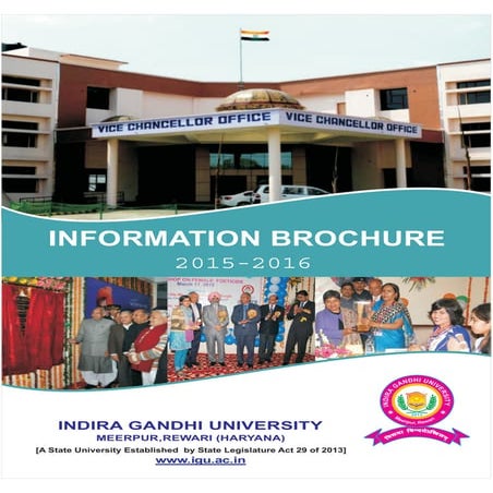 Indira Gandhi University , Meerpur Rewari Prospectus 2015-16