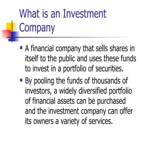 Indirect investing