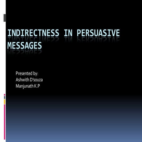 Indirectness in persuasive messages