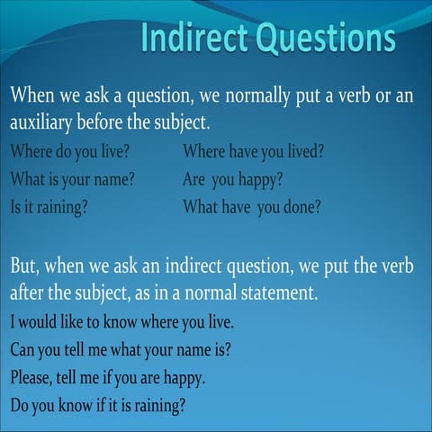Indirect questions