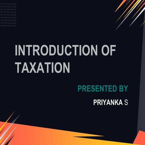 INTRODUCTION OF TAXATION - indirect taxation