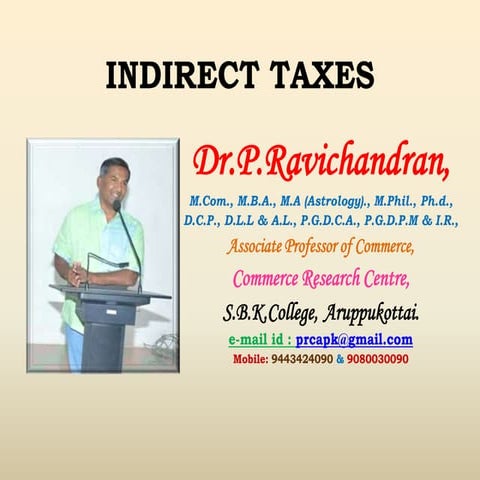 Indirect taxes