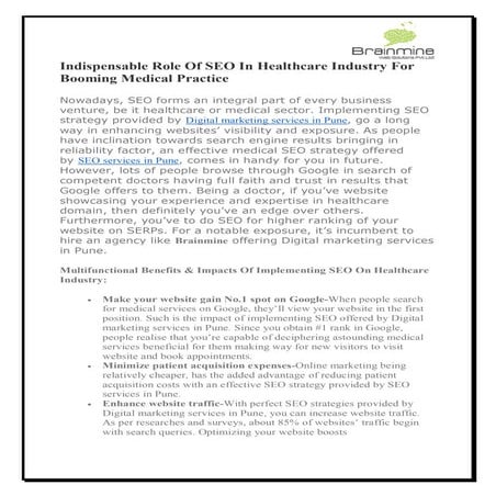 Indispensable Role Of SEO In Healthcare Industry For Booming Medical