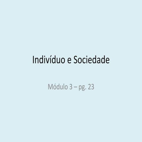 Indivíduo e sociedade